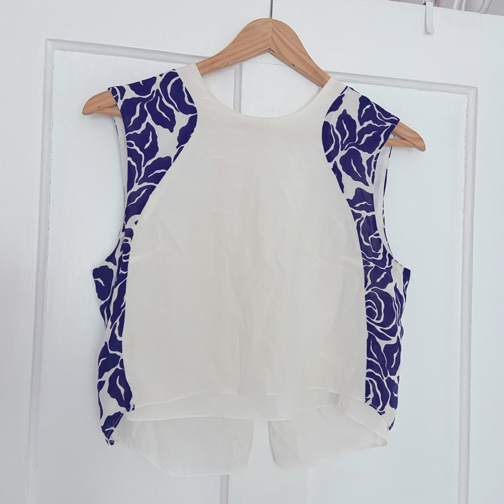 Elizabeth & James $255 Silk Floral Cropped Blouse